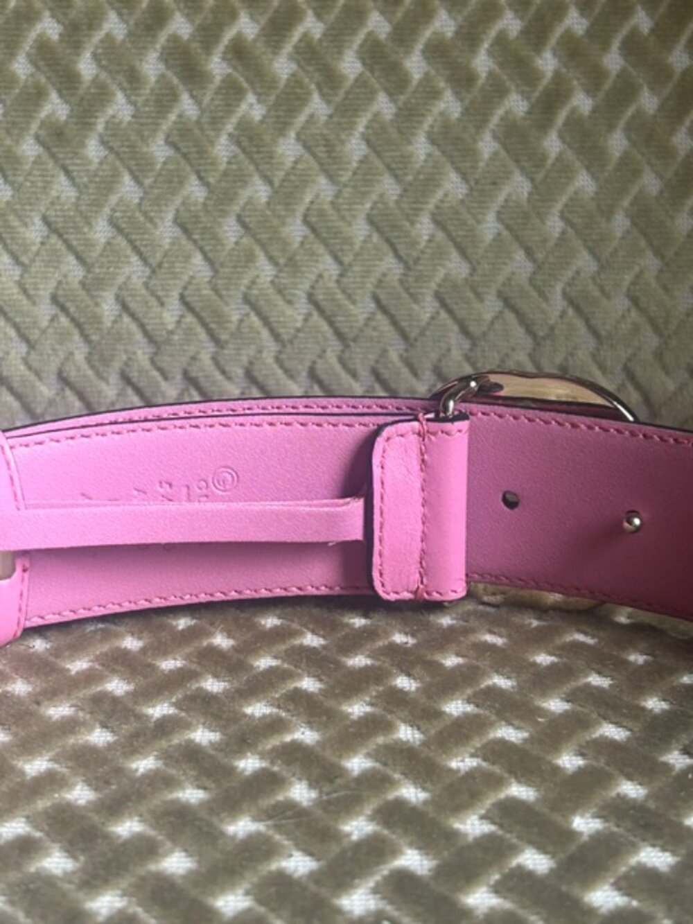 GUCCI Pretty Pink 100% Leather Interlocking G Buckle Belt - Picture 12 of 16